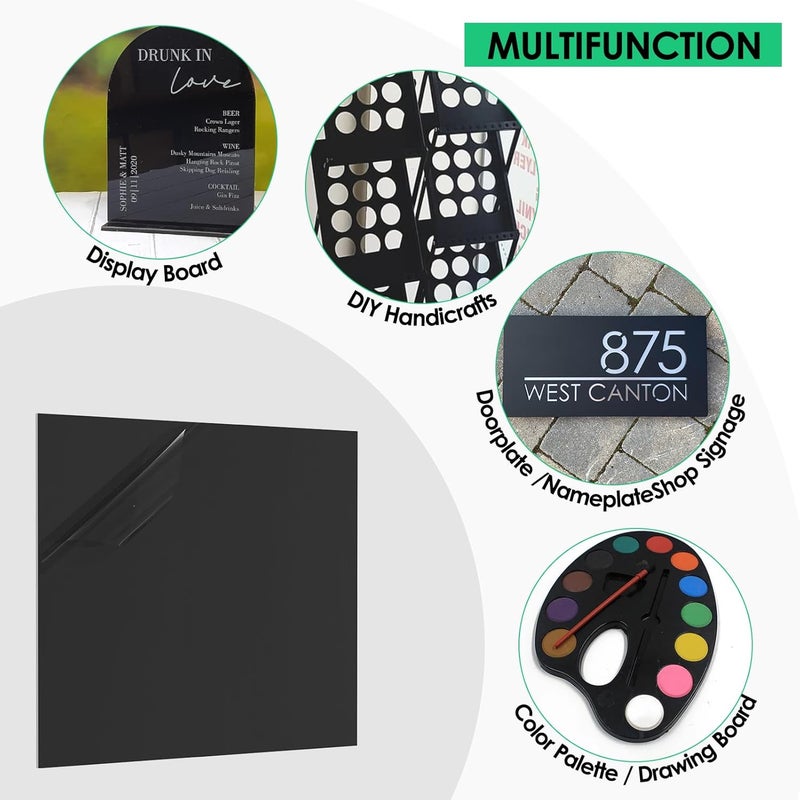 CREGEAR ABS Plastic Sheet 1/16" x 16" x 12", 2 Pack Black Rigid Thermoplastic Board for Crafts, DIY Projects, Dual-Surface (Textured & Smooth) - Image 2
